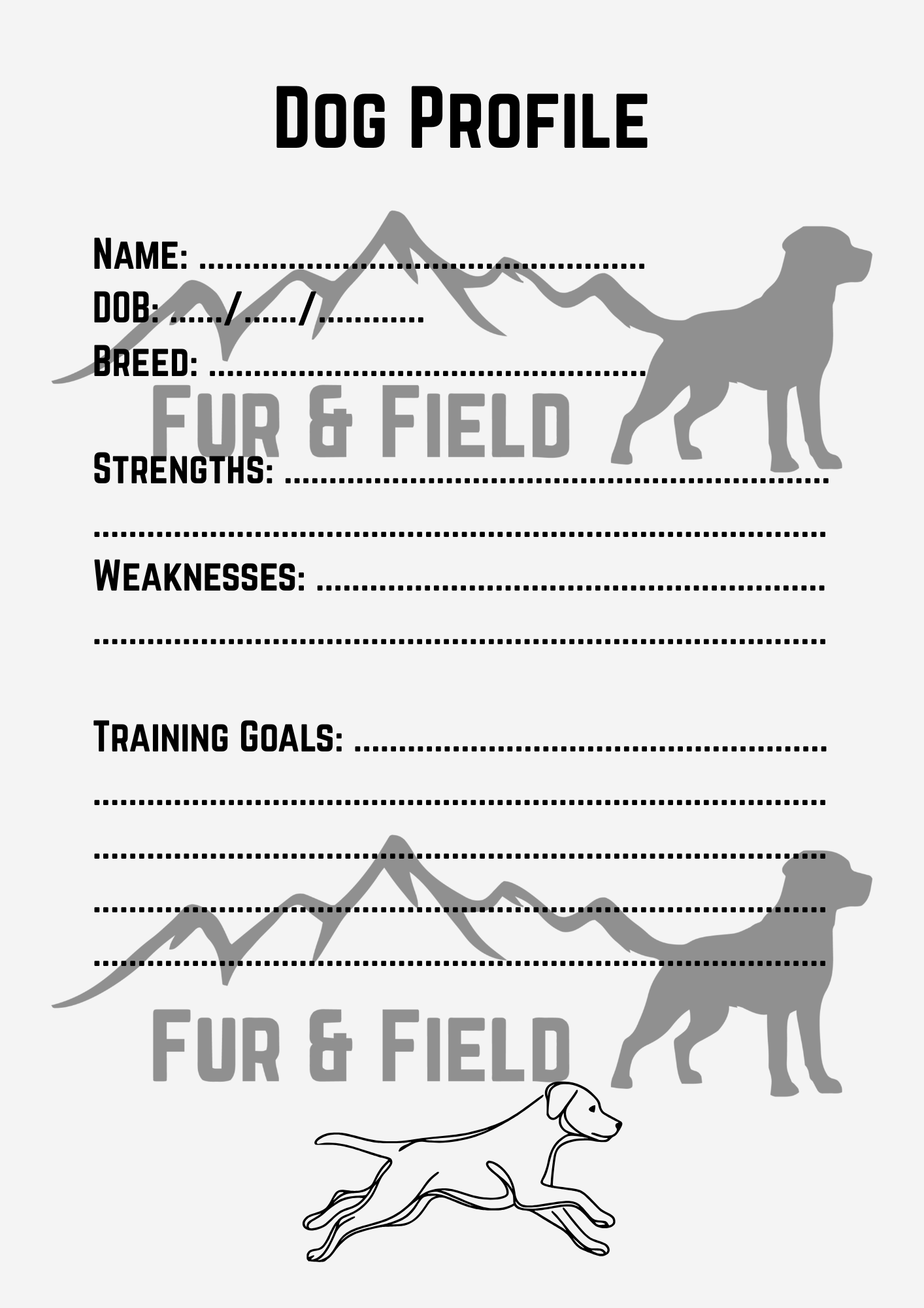 Fur & Field Training Log