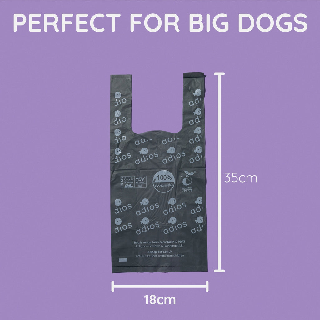 Compostable Dog Poo Bags - 120 Pack with Handles | Adios Plastic