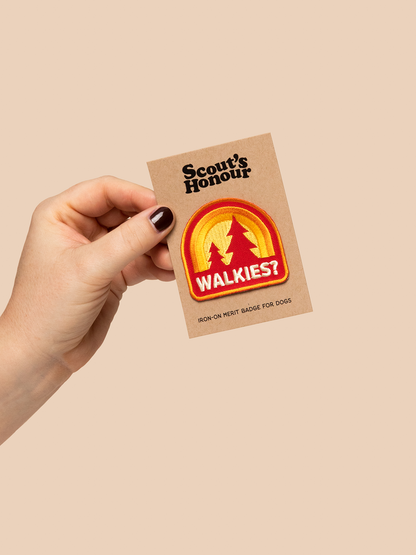 Walkies iron-on patch for dogs