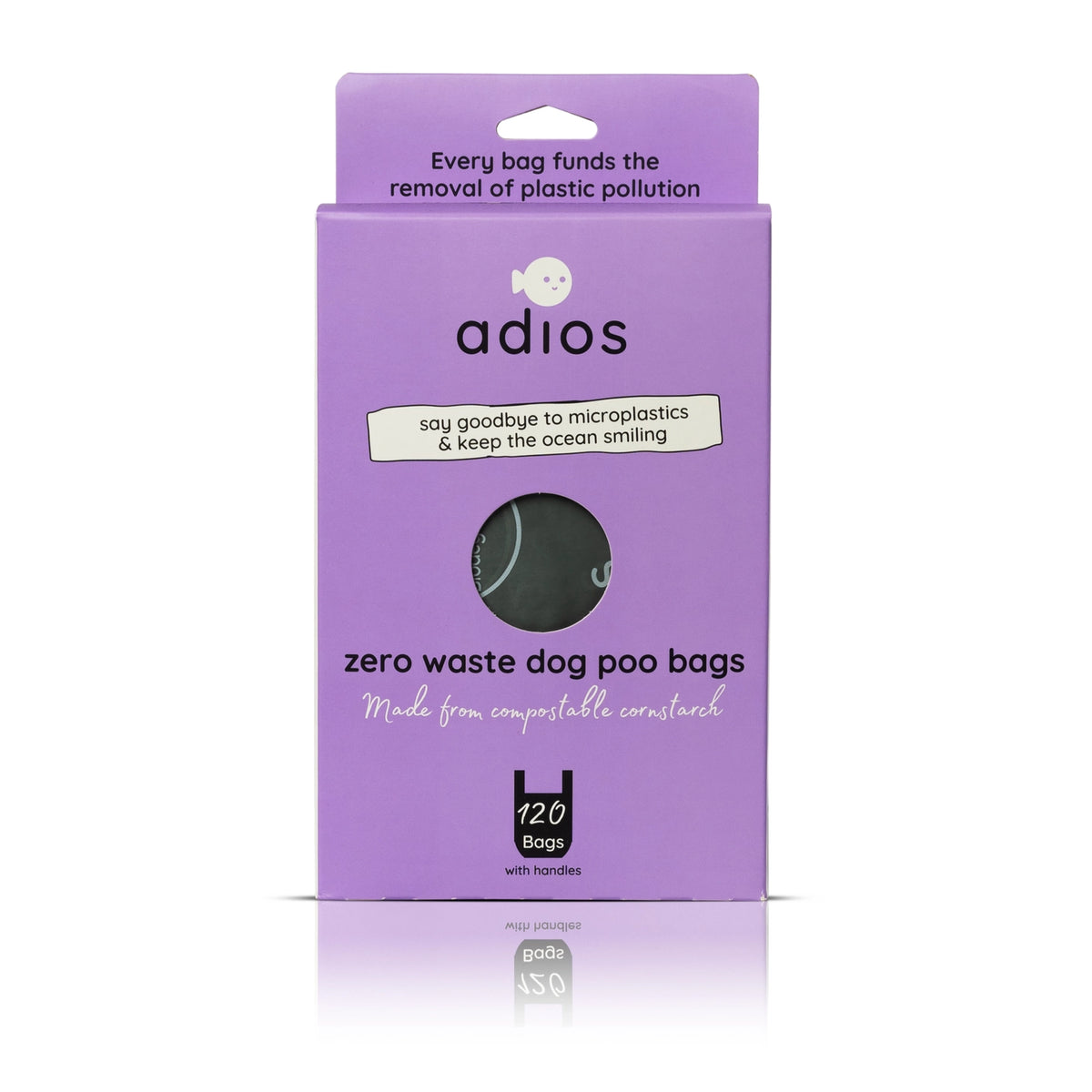 Compostable Dog Poo Bags - 120 Pack with Handles | Adios Plastic